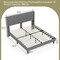Costway Full/Queen Size Upholstered Platform Bed Button Tufted Headboard Mattress Foundation